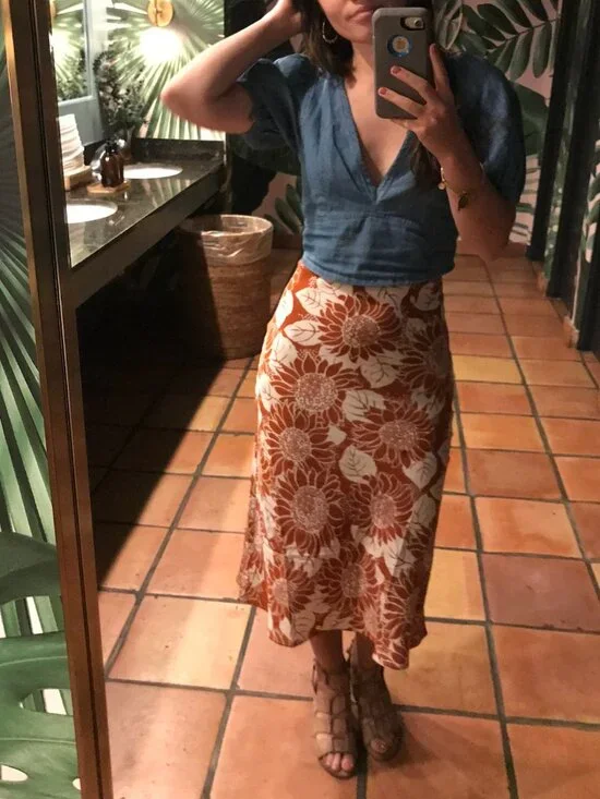 Madewell Sunflower Slip Skirt, Size 0 - Picture 8 of 8